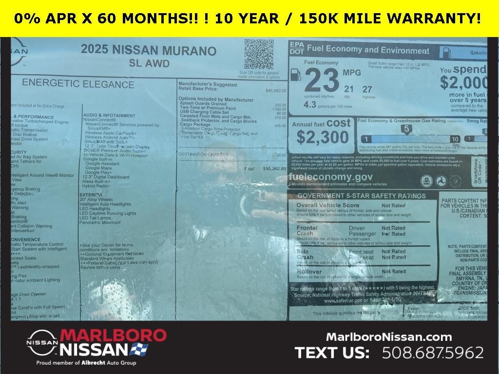 new 2025 Nissan Murano car, priced at $46,598