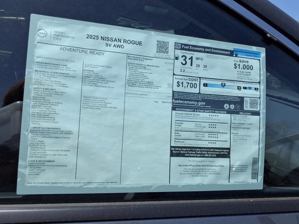 new 2025 Nissan Rogue car, priced at $34,985