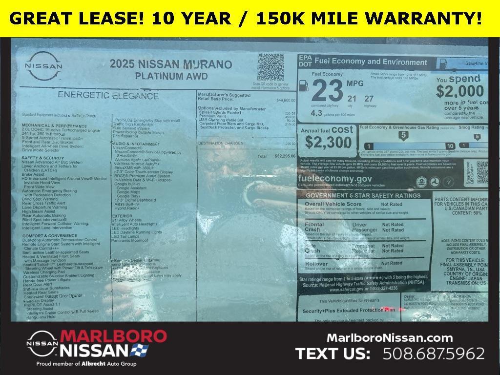 new 2025 Nissan Murano car, priced at $48,771