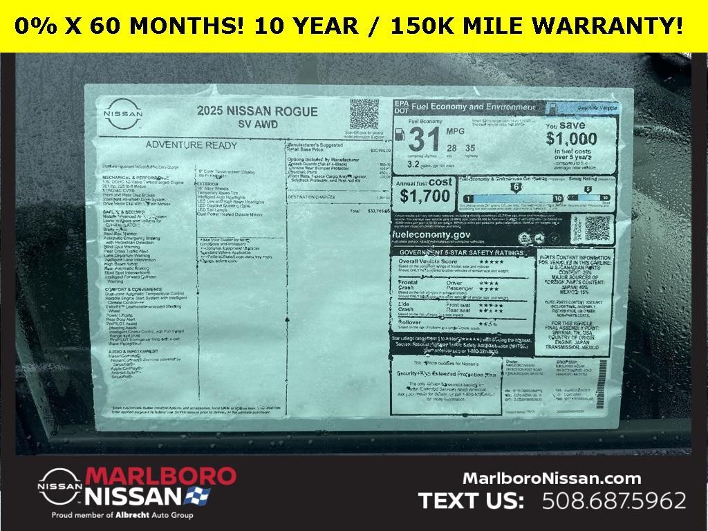 new 2025 Nissan Rogue car, priced at $32,123