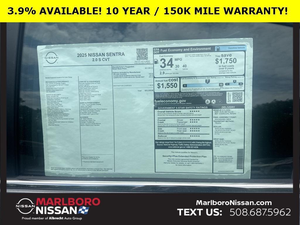 new 2025 Nissan Sentra car, priced at $21,892