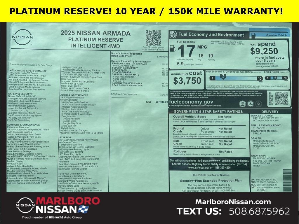 new 2025 Nissan Armada car, priced at $84,039
