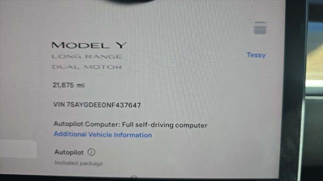 used 2022 Tesla Model Y car, priced at $27,775