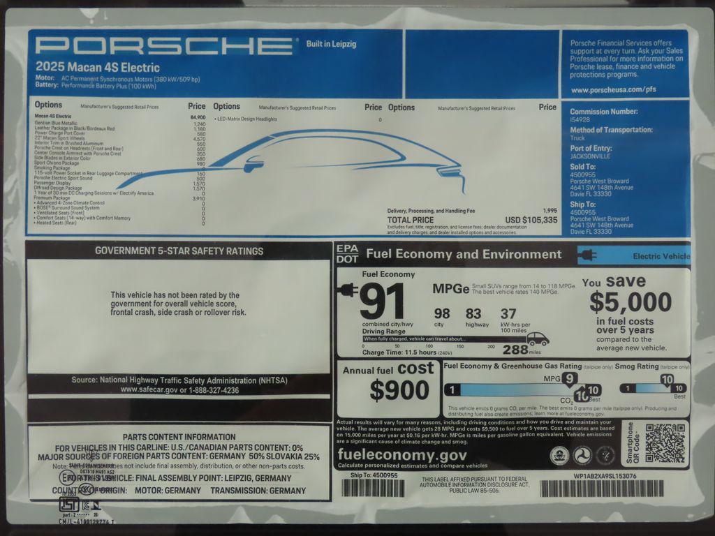 new 2025 Porsche Macan car, priced at $105,335