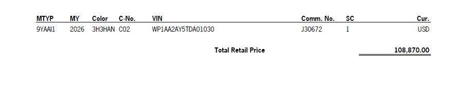 new 2026 Porsche Cayenne car, priced at $108,870