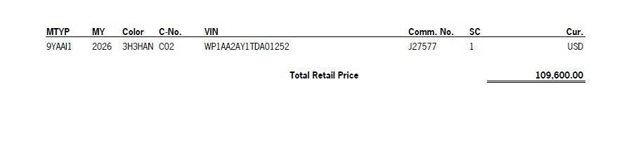 new 2026 Porsche Cayenne car, priced at $109,600