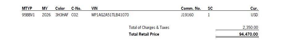 new 2026 Porsche Macan car, priced at $94,470