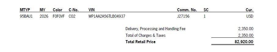 new 2026 Porsche Macan car, priced at $82,920