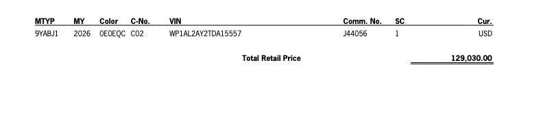 new 2026 Porsche Cayenne car, priced at $129,030