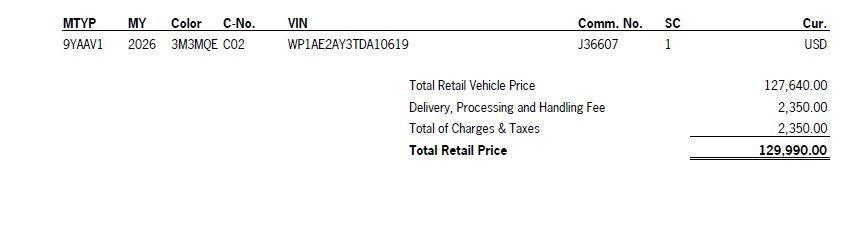 new 2026 Porsche Cayenne car, priced at $129,990