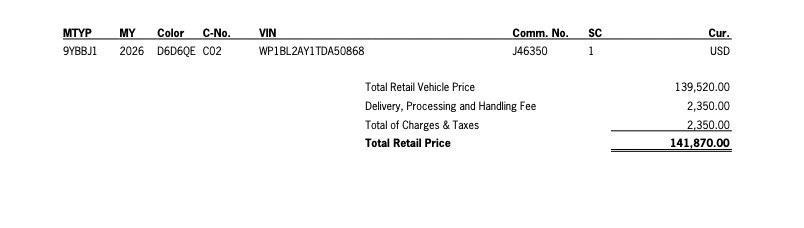 new 2026 Porsche Cayenne car, priced at $141,870