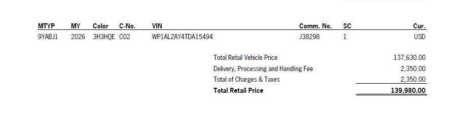 new 2026 Porsche Cayenne car, priced at $139,980