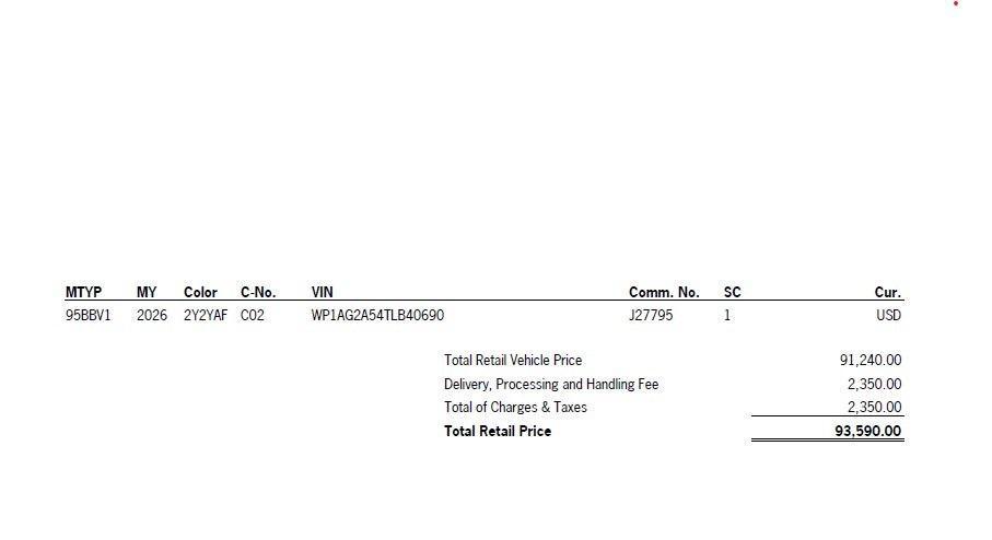 new 2026 Porsche Macan car, priced at $93,590