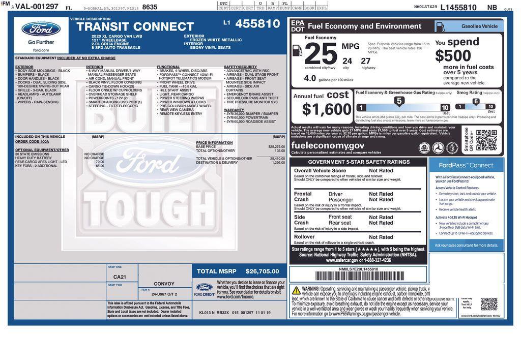 used 2020 Ford Transit Connect car, priced at $20,000