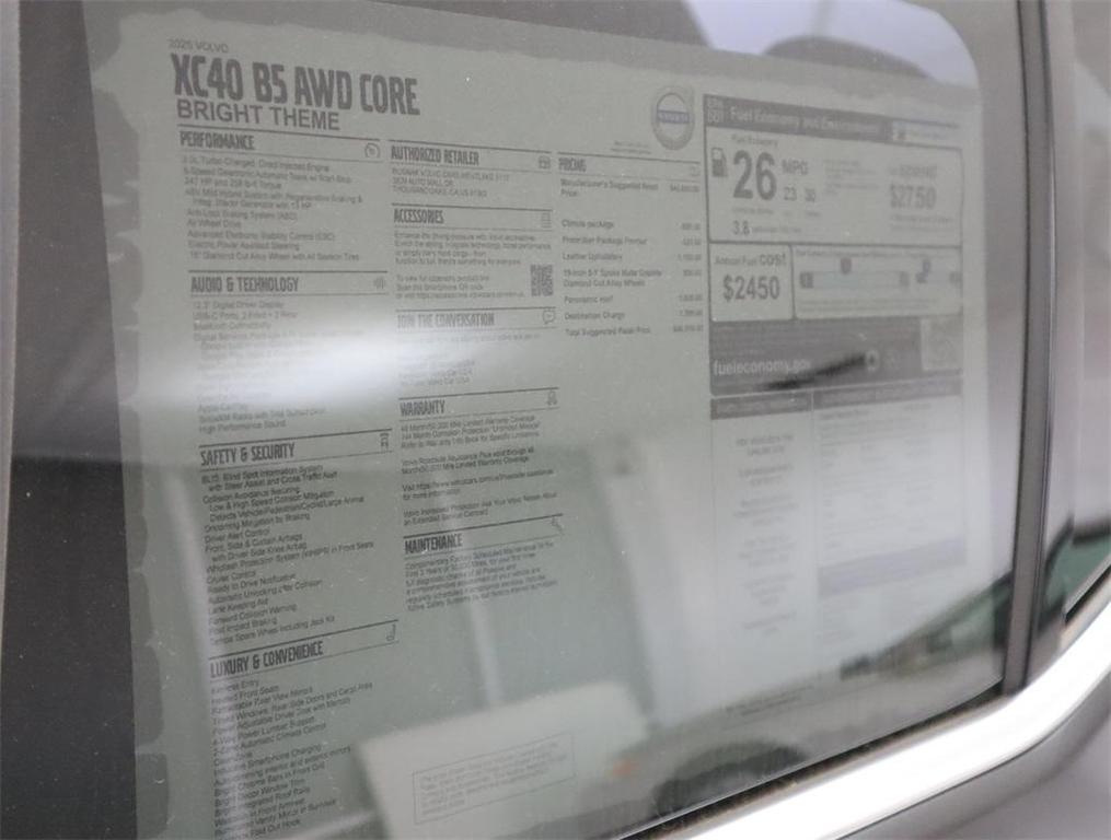 new 2025 Volvo XC40 car, priced at $46,015