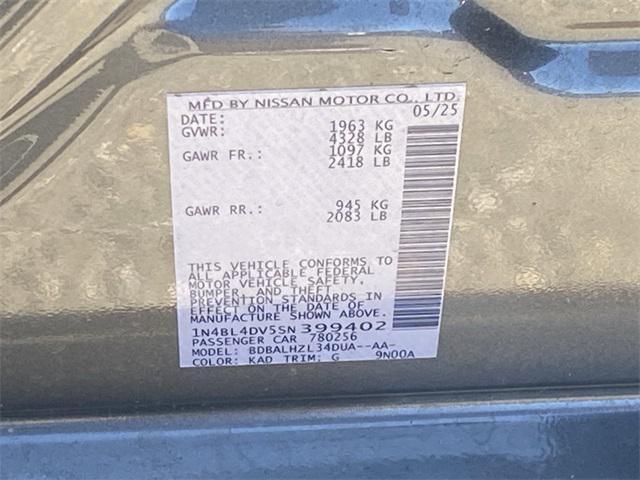 new 2025 Nissan Altima car, priced at $29,460