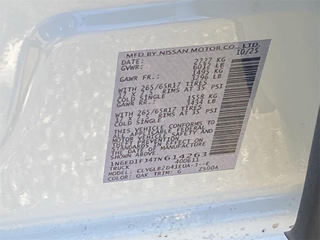 new 2026 Nissan Frontier car, priced at $35,997