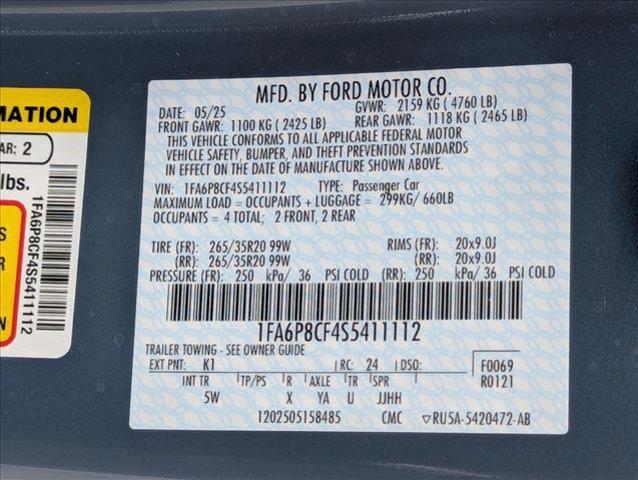 new 2025 Ford Mustang car, priced at $54,968