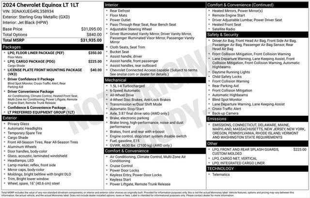 used 2024 Chevrolet Equinox car, priced at $26,995