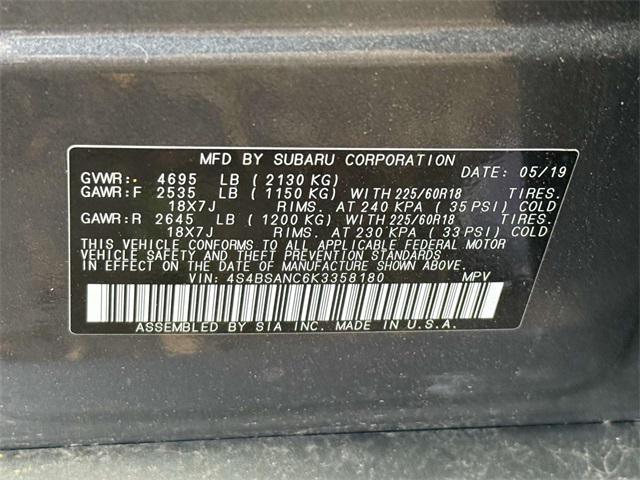 used 2019 Subaru Outback car, priced at $17,500