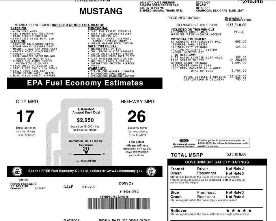 used 2012 Ford Mustang car, priced at $21,999