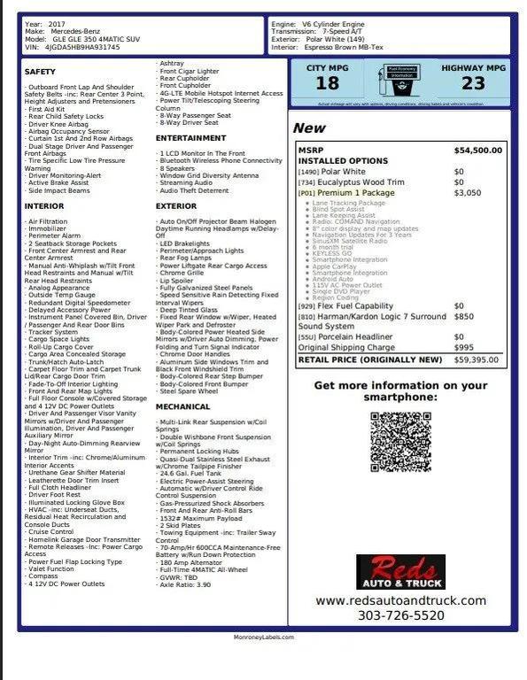 used 2017 Mercedes-Benz GLE 350 car, priced at $19,999