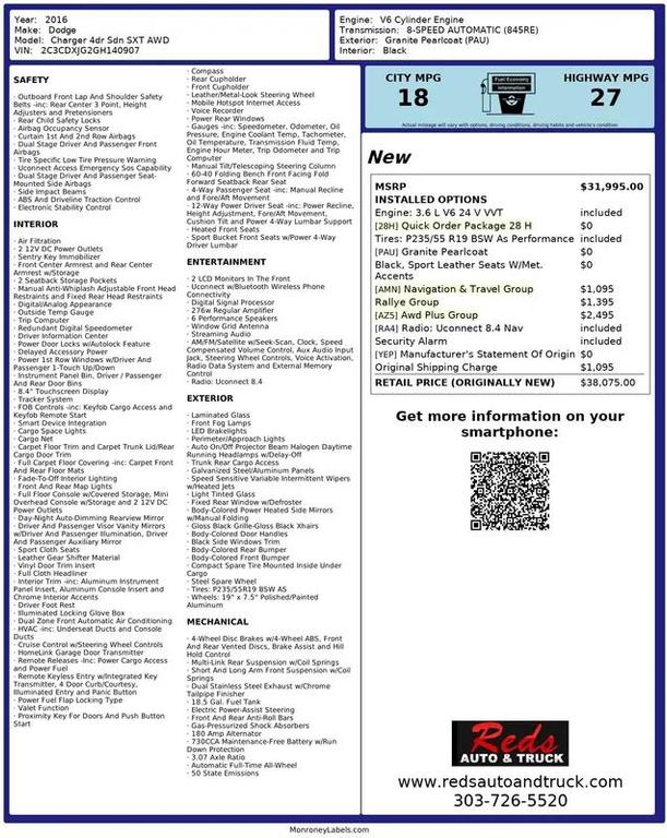 used 2016 Dodge Charger car, priced at $13,999