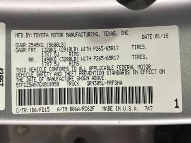 used 2016 Toyota Tacoma car, priced at $29,999