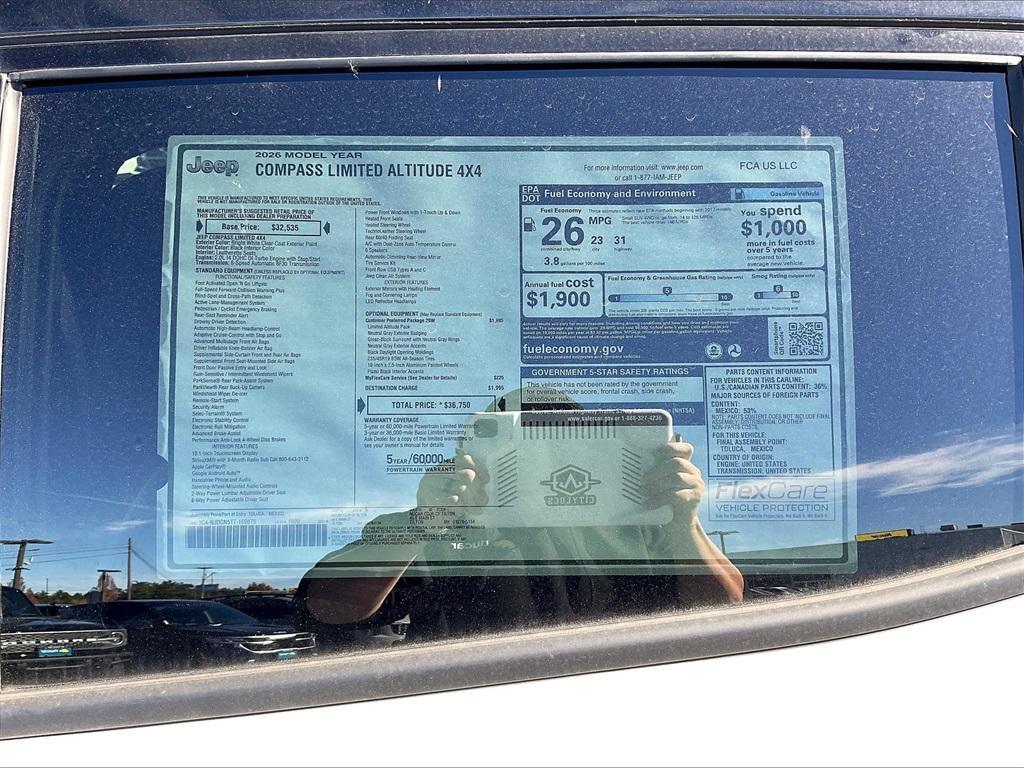 new 2026 Jeep Compass car, priced at $31,968