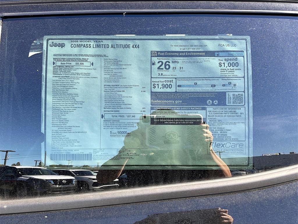 new 2026 Jeep Compass car, priced at $32,498