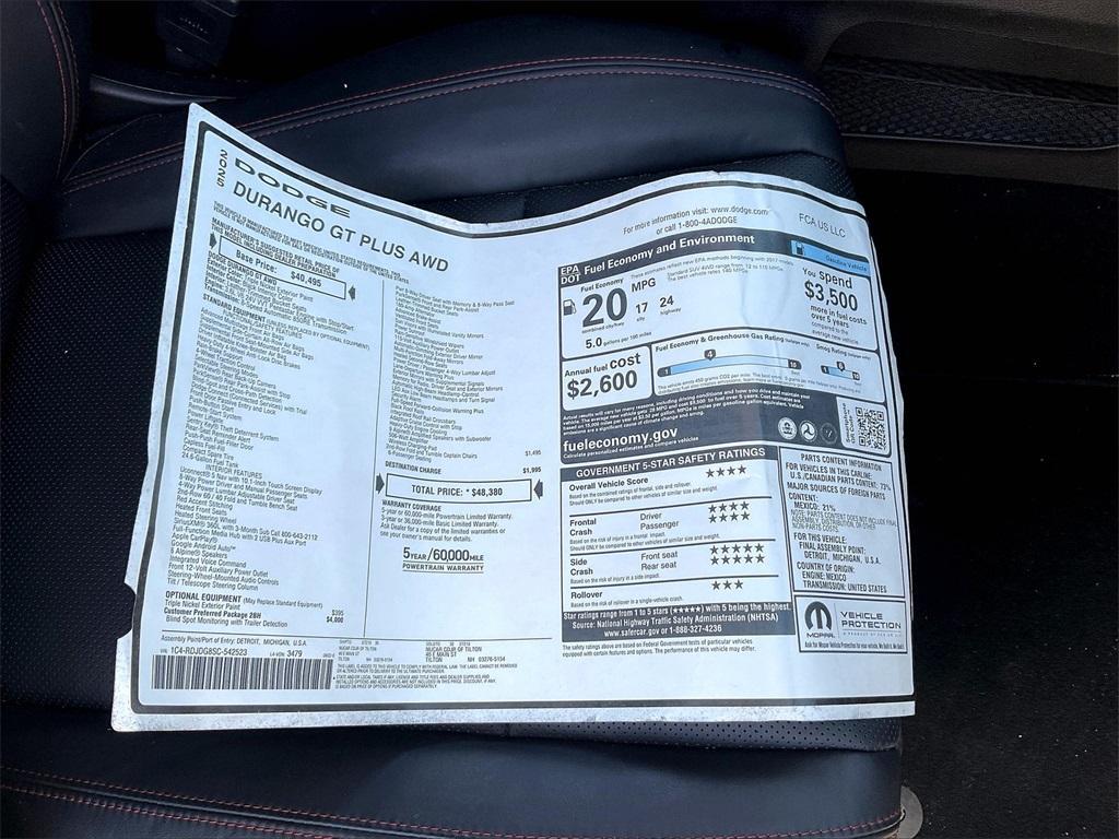 new 2025 Dodge Durango car, priced at $42,501