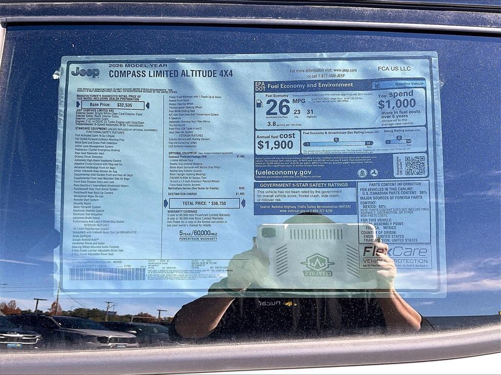 new 2026 Jeep Compass car, priced at $31,968