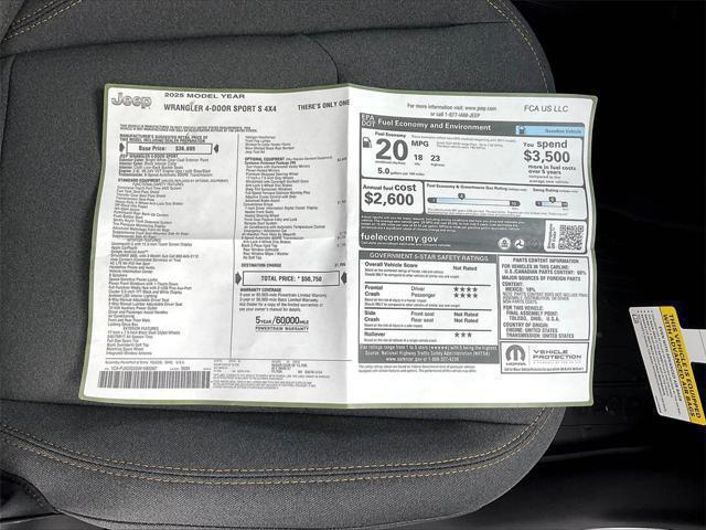 new 2025 Jeep Wrangler car, priced at $50,750