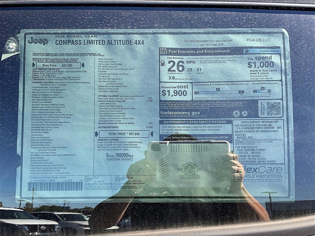 new 2026 Jeep Compass car, priced at $32,498