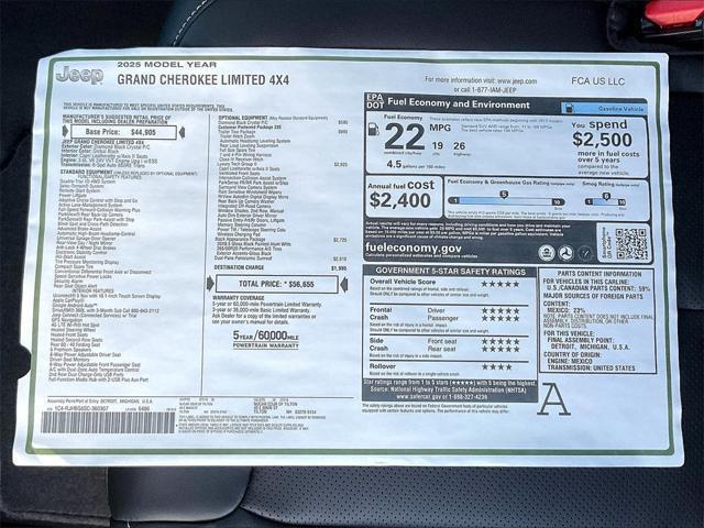 new 2025 Jeep Grand Cherokee car, priced at $56,655