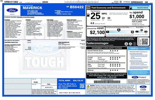 new 2025 Ford Maverick car, priced at $39,303