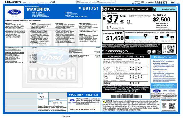 new 2024 Ford Maverick car, priced at $29,515