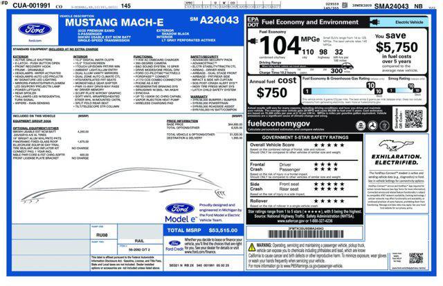 new 2025 Ford Mustang Mach-E car, priced at $50,680
