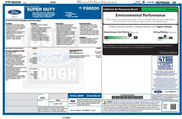 new 2024 Ford F-350 car, priced at $96,965
