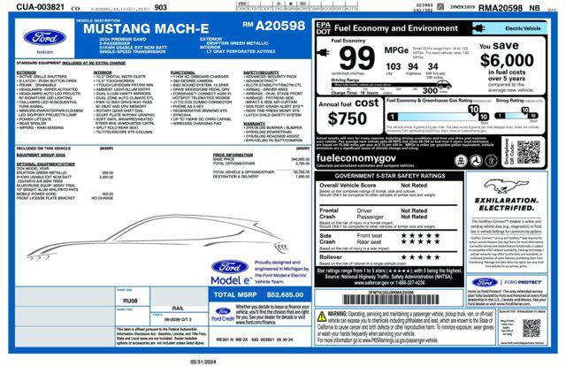 new 2024 Ford Mustang Mach-E car, priced at $50,185