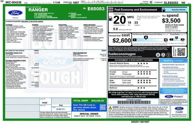 new 2025 Ford Ranger car, priced at $47,465