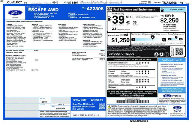 new 2026 Ford Escape car, priced at $35,024