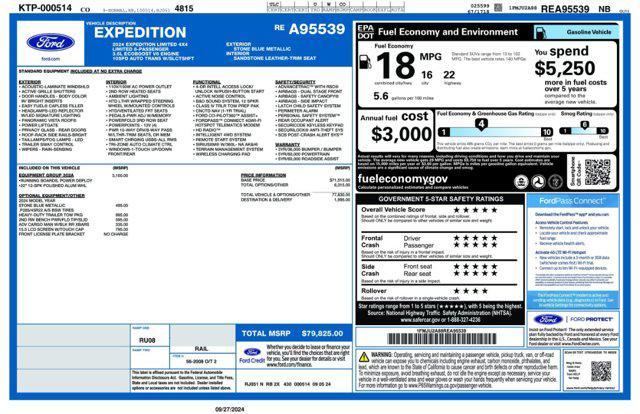 new 2024 Ford Expedition car, priced at $75,075