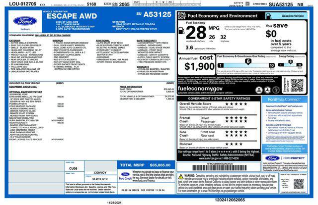 new 2025 Ford Escape car, priced at $35,865