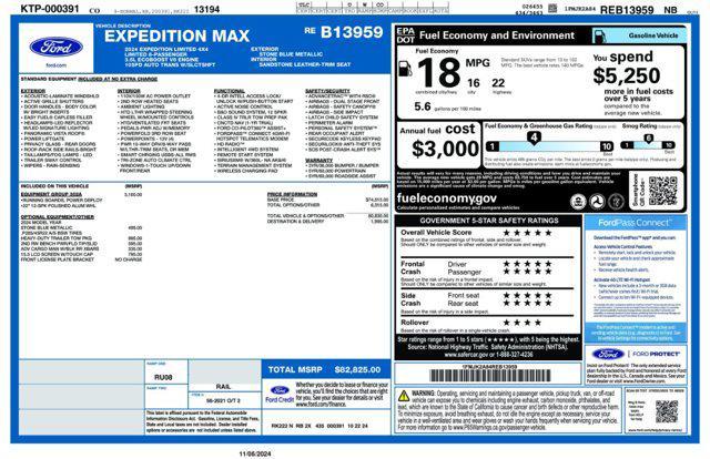 new 2024 Ford Expedition car, priced at $78,575