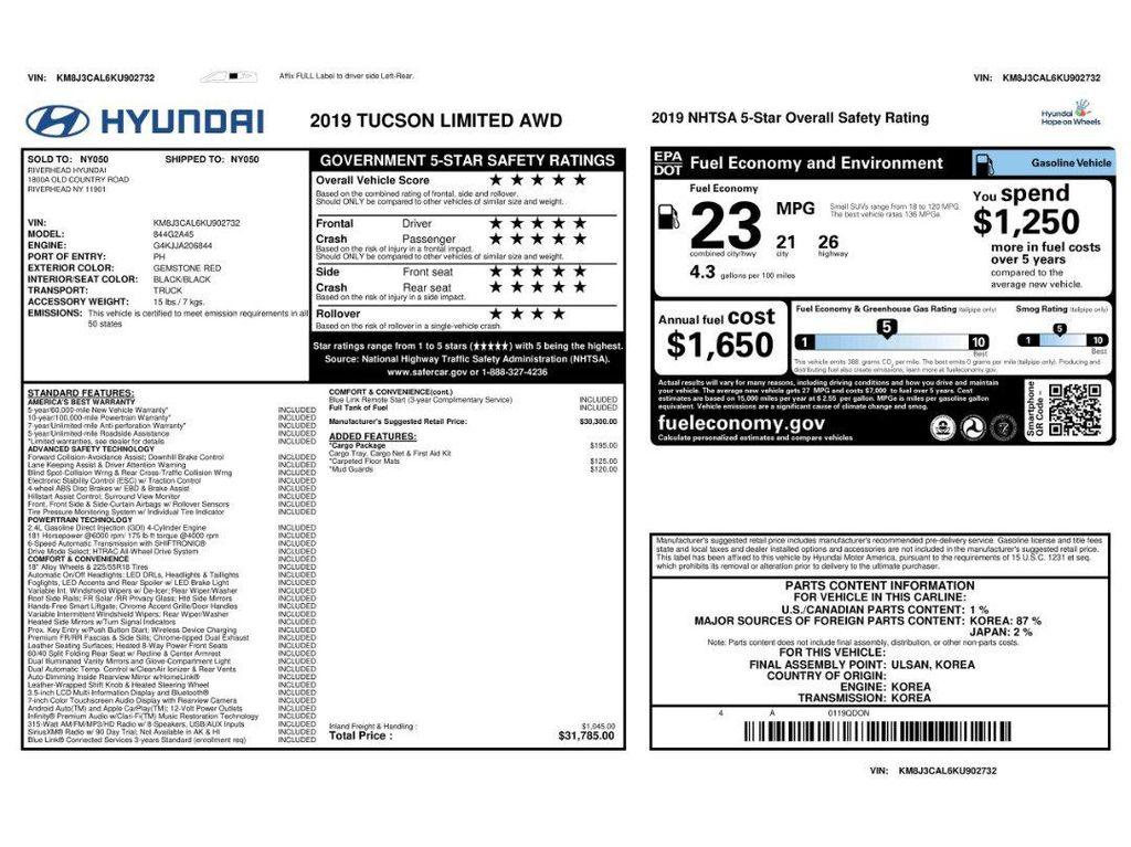 used 2019 Hyundai Tucson car, priced at $20,568