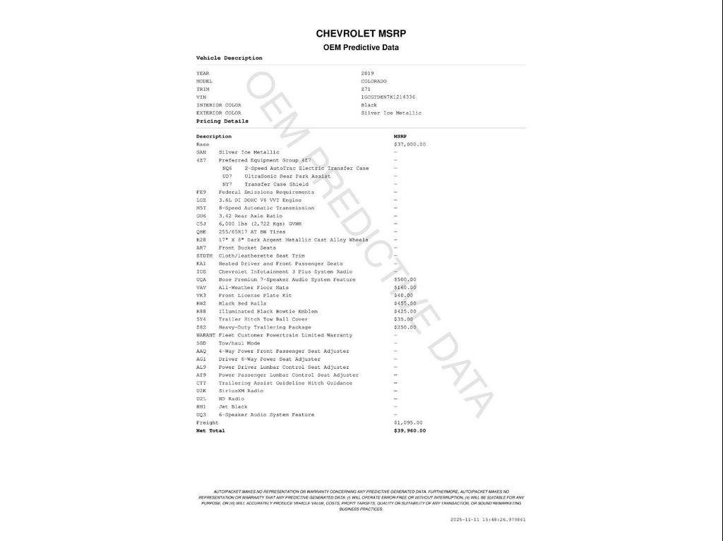 used 2019 Chevrolet Colorado car, priced at $27,471