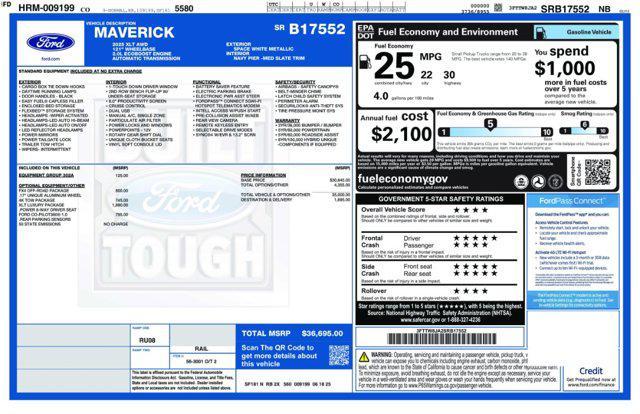 new 2025 Ford Maverick car, priced at $35,846