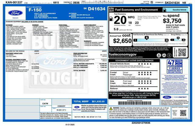 new 2025 Ford F-150 car, priced at $51,435