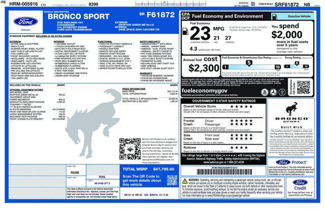 new 2025 Ford Bronco Sport car, priced at $45,359